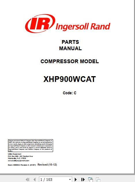 Ingersoll rand xhp 900 air compressor manual. - Mcculloch trim mac 241 manuale di servizio.