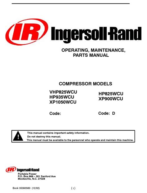 Manual Compresores Ingersoll Rand - Free ebook download as PDF File (.pdf), Text File (.txt) or read book online for free. manual de compresor ingersoll rand. 