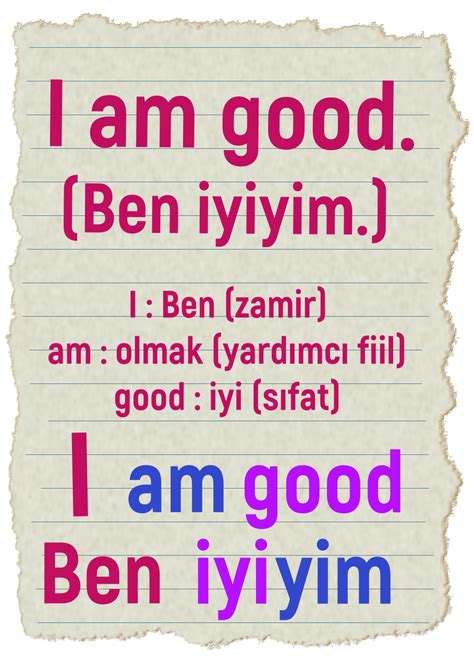 Ingilizce türkçe cümle çeviri resimli