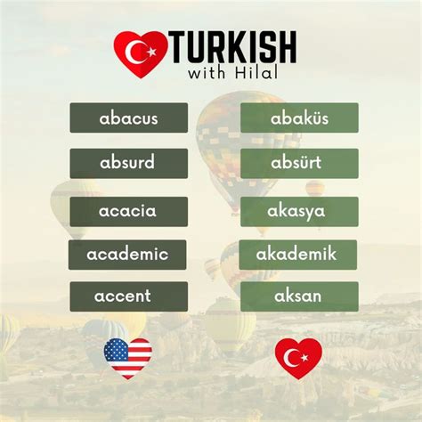 Ingilizce türkçe ortak kelimeler