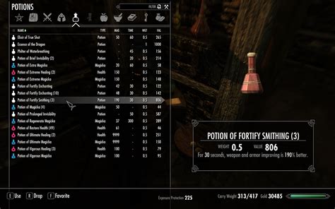 Ingredients for fortify alchemy. Ingredients: Rot Scale, Green Butterfly Wing. The most profitable poison available in Skyrim: Anniversary Upgrade has two negative effects: Slow. Fear. Rot Scale is only available for sale with Khajit Merchants, added by the Rare Curios creation. Green Butterflies will yield Green Butterfly Wings, added by the Saints and Seducers’ creation. 