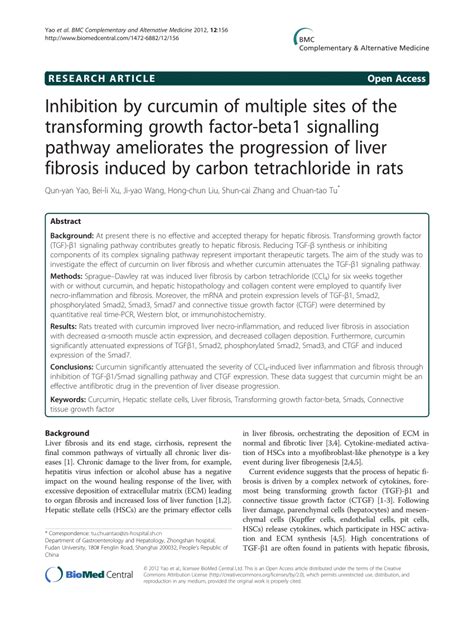 Inhibition by curcumin of multiple sites of the transforming growth ...