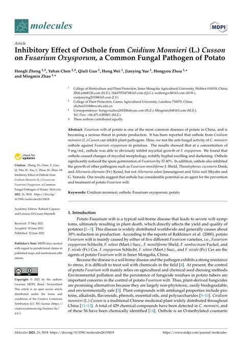 Inhibitory Effect of Osthole from Cnidium Monnieri (L.) Cusson on ...