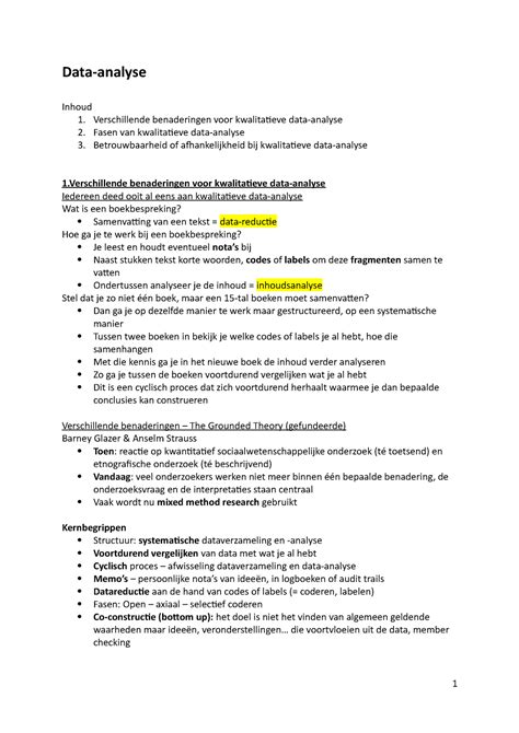 Inhoud analyse