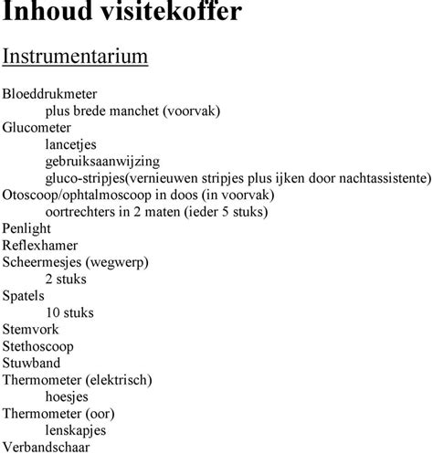 Inhoud visitekoffer. Instrumentarium - PDF Free Download