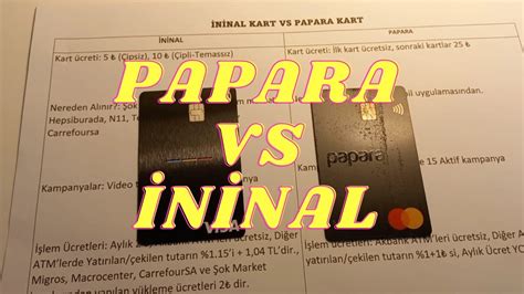 Ininal vs papara