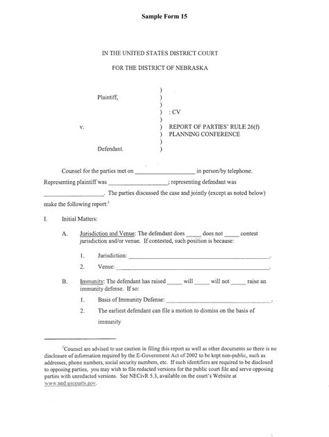 Initial Disclosures Federal Court Sample