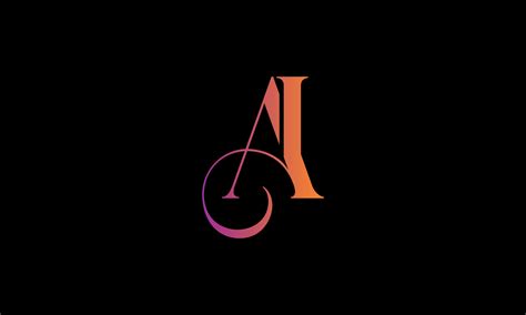 Initial Letter AI Logo. AI Stock Letter Logo Design Pro vector template