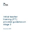 Initial teacher training (ITT) provider guidance on stage 2 - GOV.UK