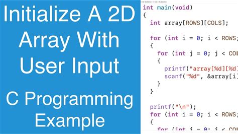 Initialize 2d array in c.  Jul 23, 2025 · In C++, an array is a collection of s...