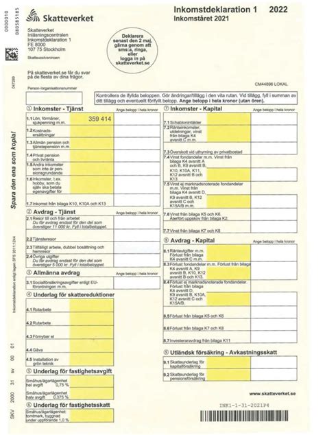Inkomstdeklaration 1 blankett pdf