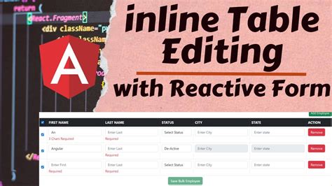Inline Editable Table Using Reactive Forms in Angular by Vaibhav Phutane Medium
