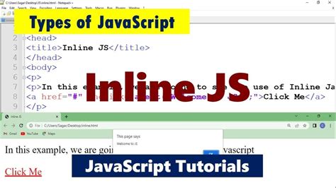 Inline javascript alert.  Jan 25, 2025 · When working with HTML, there are thr...