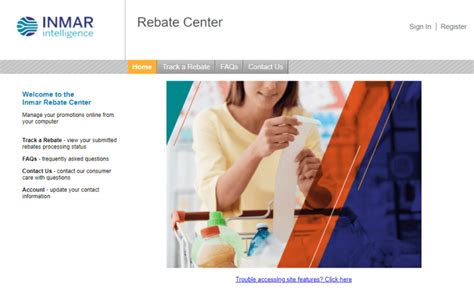 Inmar Rebate Center. Submit a Rebate Click To Begin. Track My Rebate Contact Us .... 