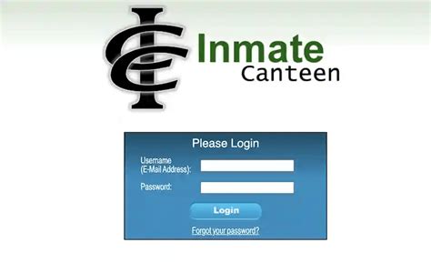 Inmate canteen online login. Username. (E-Mail Address): * Password: * Forgot your password? Copyright 2023 - InmateCanteen.com - Terms of Service - Privacy Policy - Data Security - State Regulator. 