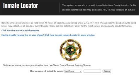 Inmate information system.  The Inmate Locator contains information about each inmate currently ...
