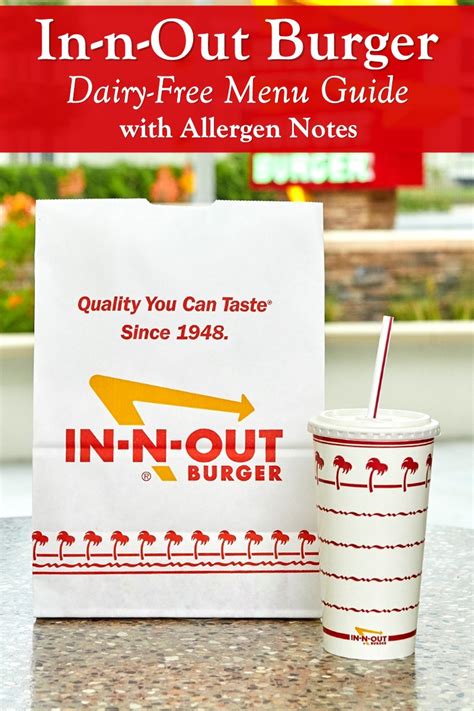 InnOut Burger DairyFree Menu Guide with Allergen Notes