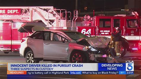 Innocent driver T-boned, killed in South L.A. pursuit crash
