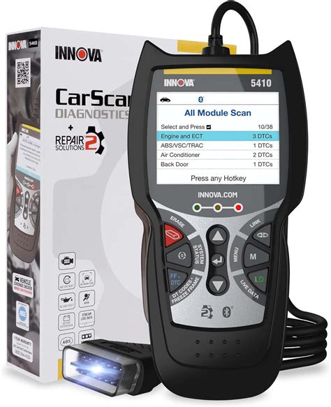 Innova 5410. Innova 5410. Simplify Complex Diagnostics. For $212.00. Easy To Use Scan All Systems Initialize & Reset Battery Reset Maintenance/Oil Light. View on Amazon. ... “I was very impressed with how many systems I could scan with the 5410 tool and mostly how easy it was to get connected and get details. The live metrics feature is also extremely ... 