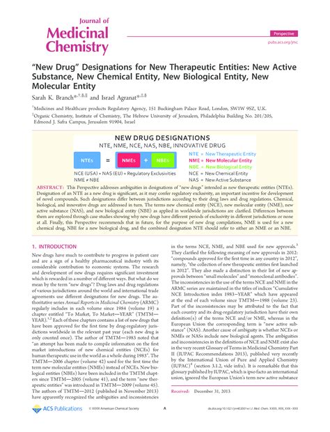 Innovation in biologic new molecular entities: 1986–2014 Nature Revie…