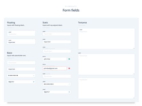 Input Form Fields Set Freebie Supply