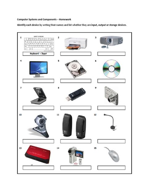 Input Output Devices Worksheet Worksheets For Kindergarten