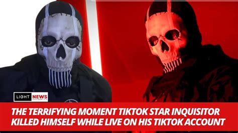 Inquisitor tiktok death scene. A shocking TikTok live video featuring the popular Call of Duty cosplayer, Inquisitor Ghost, has left fans worldwide in a state of disbelief. The video showed the Italian content creator taking his own life. Inquisitor Ghost had gained a lot of fame for his portrayal of the character Ghost from the Call of Duty: Modern Warfare video game series. 