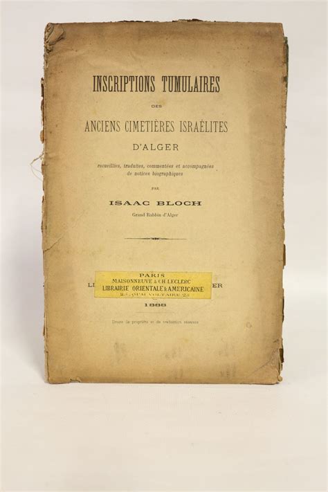 Inscriptions tumulaires des anciens cimetières israélites d'alger. - Manuale internazionale per trapano modello 10.
