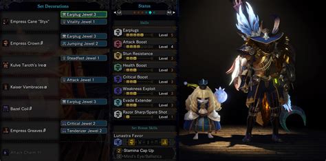 Insect glaive builds mhw. So the build I'm using is the standard 3pc Teo/2pc Brachy. Agitator/crit build mostly. Works well for Alatreon using the Frostfang Barioth Glaive (Fenrir Rose). I'd strongly recommend augmenting it with health steal, which doesn't require tempered Namielle, being that it's a rarity 11 weapon. 