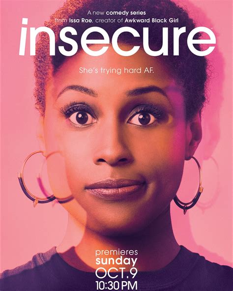 Insecure tv series. 5 seasons available (44 episodes) Created by and starring Issa Rae, this comedy series looks at the friendship of two modern-day black women and all of their tribulations. more. Starring: Issa RaeYvonne OrjiNatasha Rothwell. Creators: Issa RaeLarry Wilmore. TVMA Comedy Sitcom Black Stories TV Series 2016. 