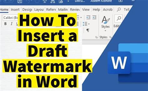 Insert Draft Watermark in Word
