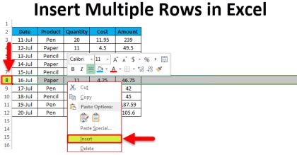 Insert Multiple Rows in Excel - EDUCBA