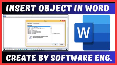 Insert Object In Microsoft Word in Hindi Language YouTube