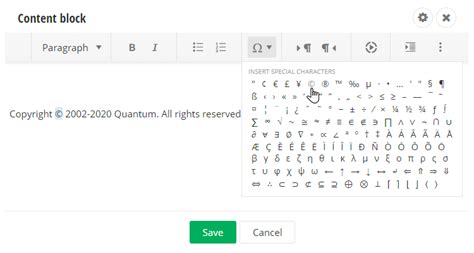 Insert Symbol Rich Text Editor Extension Specification Progress Sitefinity