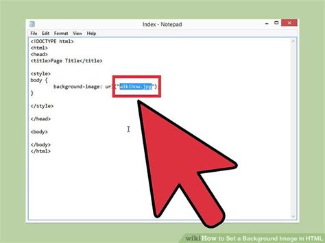 Insert background image in html