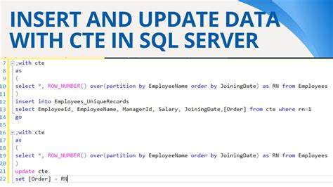 Insert into no column names.  4.  I want to use INSERT INTO with a CTE without u...