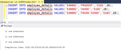 Insert query in sql for multiple rows