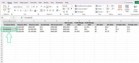Inserting a footnote in excel