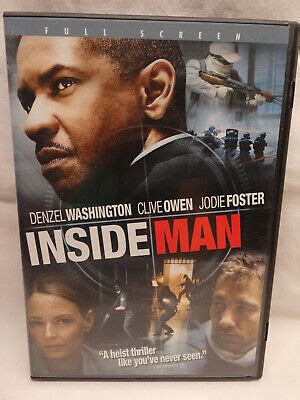 Inside Man (DVD, 2006, Full Frame) Denzel Washington Clive Owen Jodie …