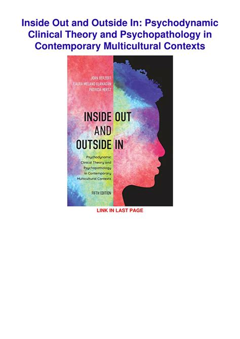 Full Download Inside Out And Outside In Psychodynamic Clinical Theory And Psychopathology In Contemporary Multicultural Contexts By Joan Berzoff