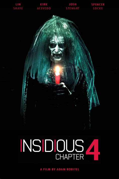 Insidius chapter 4. The film is written by co-creator Leigh Whannell (Saw), who wrote the trilogy and directed Chapter 3; produced by Insidious regulars Jason Blum (The Purge ... 