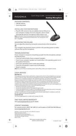 Insignia NS-PAUM50, NS-PAUM50-C setup guide