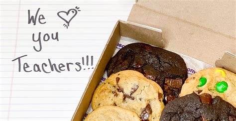 Insomnia teacher appreciation. Warm. Delicious. Delivered. Insomnia Cookies specializes in delivering warm, delicious cookies right to your door - daily until 3 AM. 