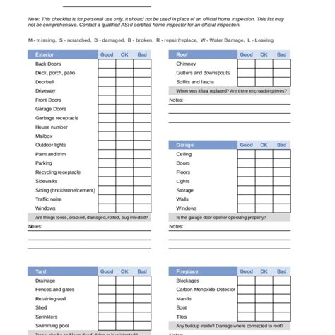 Inspection Spreadsheet Template with 004 Home Inspection Checklist
