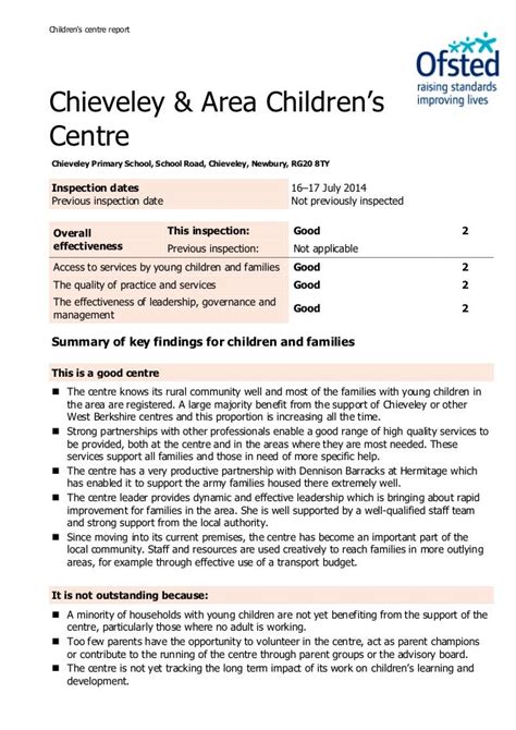 Inspection report for Crawford Children’s Centre - Ofsted