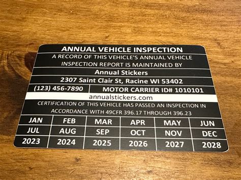 A Vehicle Inspection Report (VIR) will be presented after the inspection is passed. There is no sticker. The VIR must be presented upon request from law ....