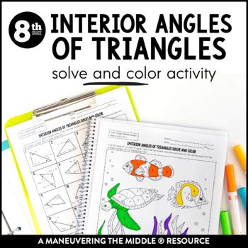 Inspiration 85 of Interior Angles Of Triangles Solve And Color Answers