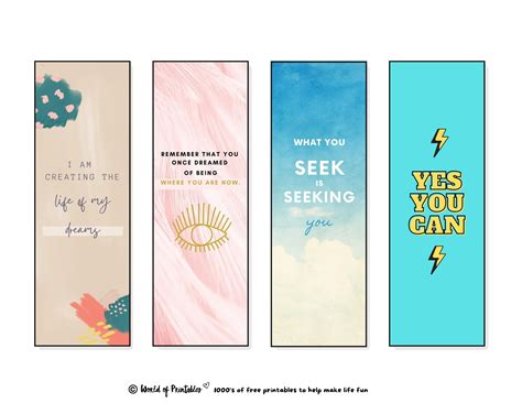 Inspirational Printable Bookmarks Customize and Print