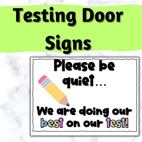 Inspiring Testing Signs for the Classroom