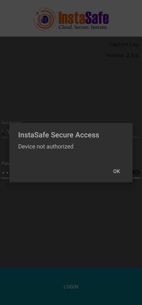 InstaSafe Android ISA App Connection Error Device not authorized